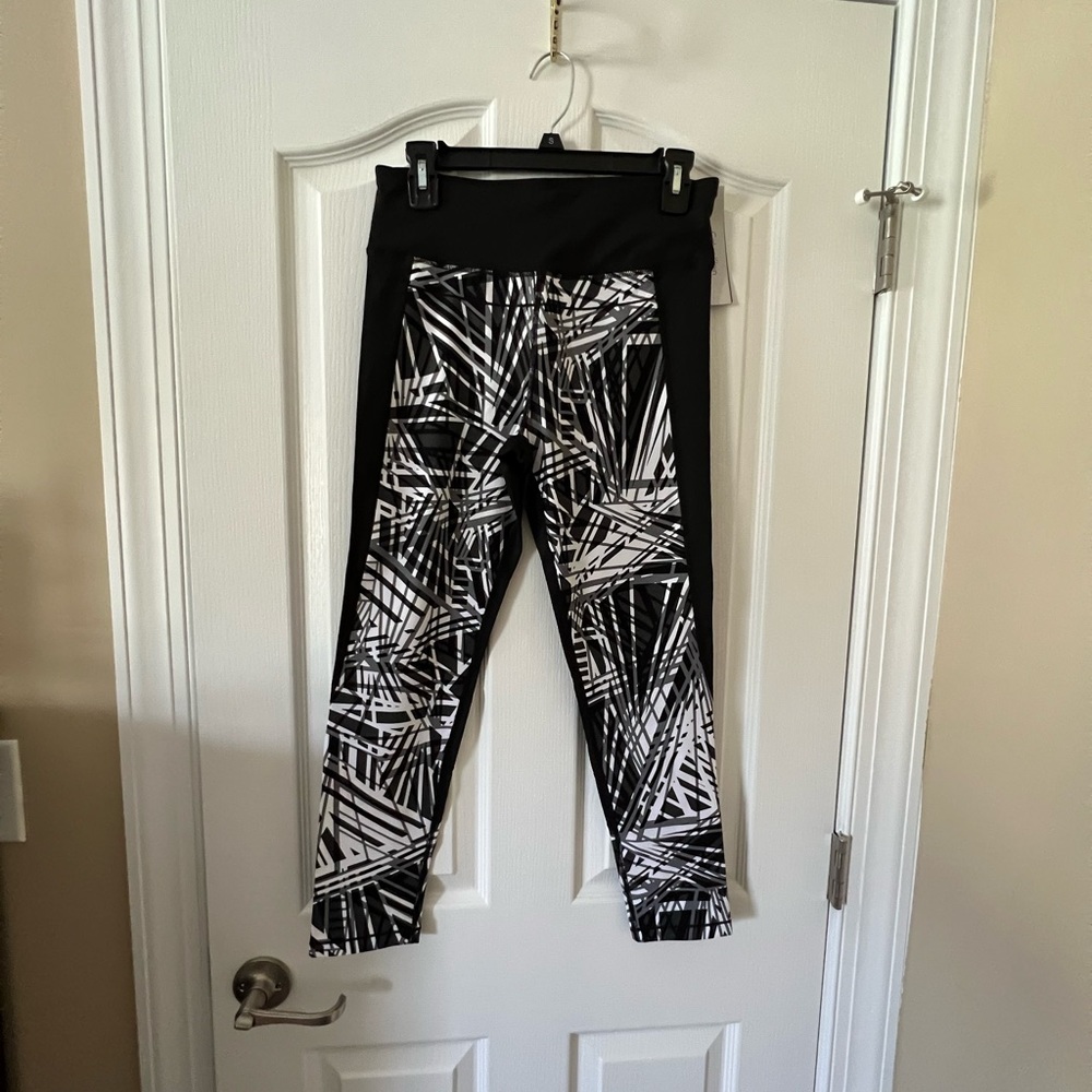 Calvin Klein Performance High Waist Slimming Compression Black/White Leggings M
